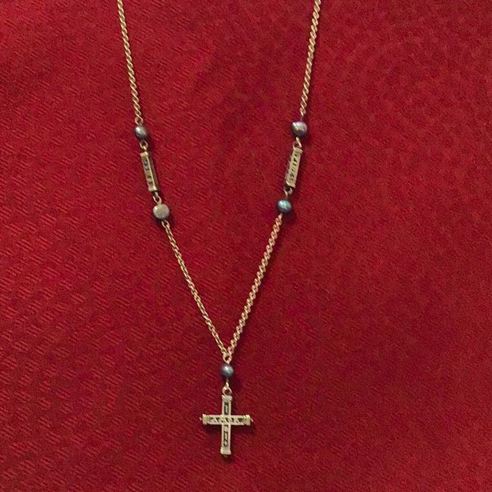 MMA sterling cross necklace